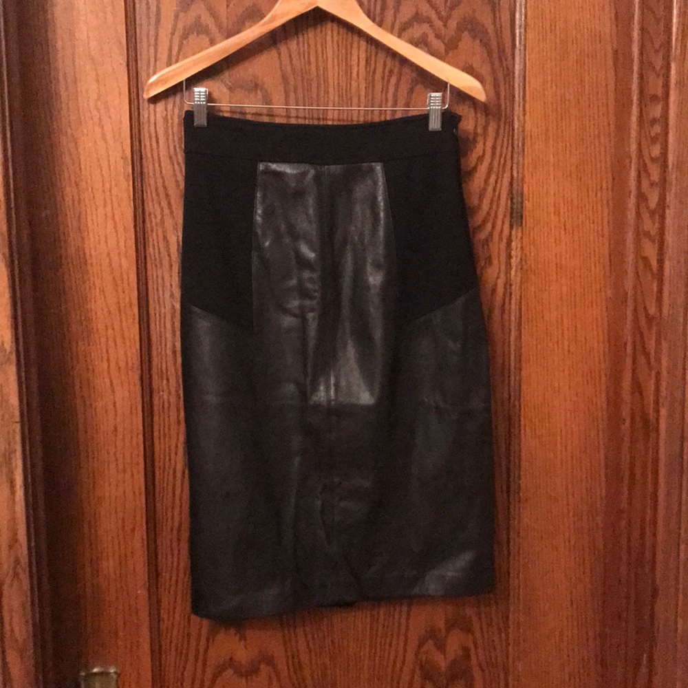 Diane Von Furstenberg leather pencil skirt